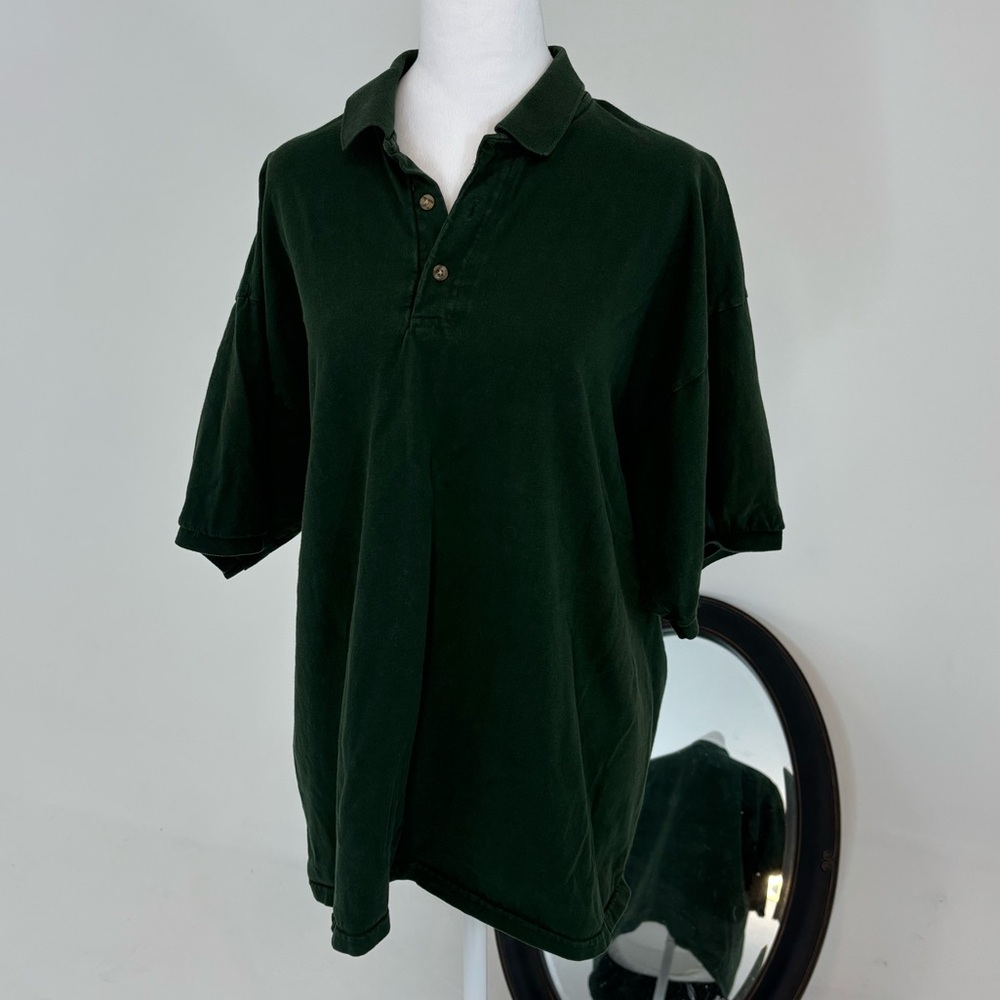 Knit Half Button Down Polo Shirt